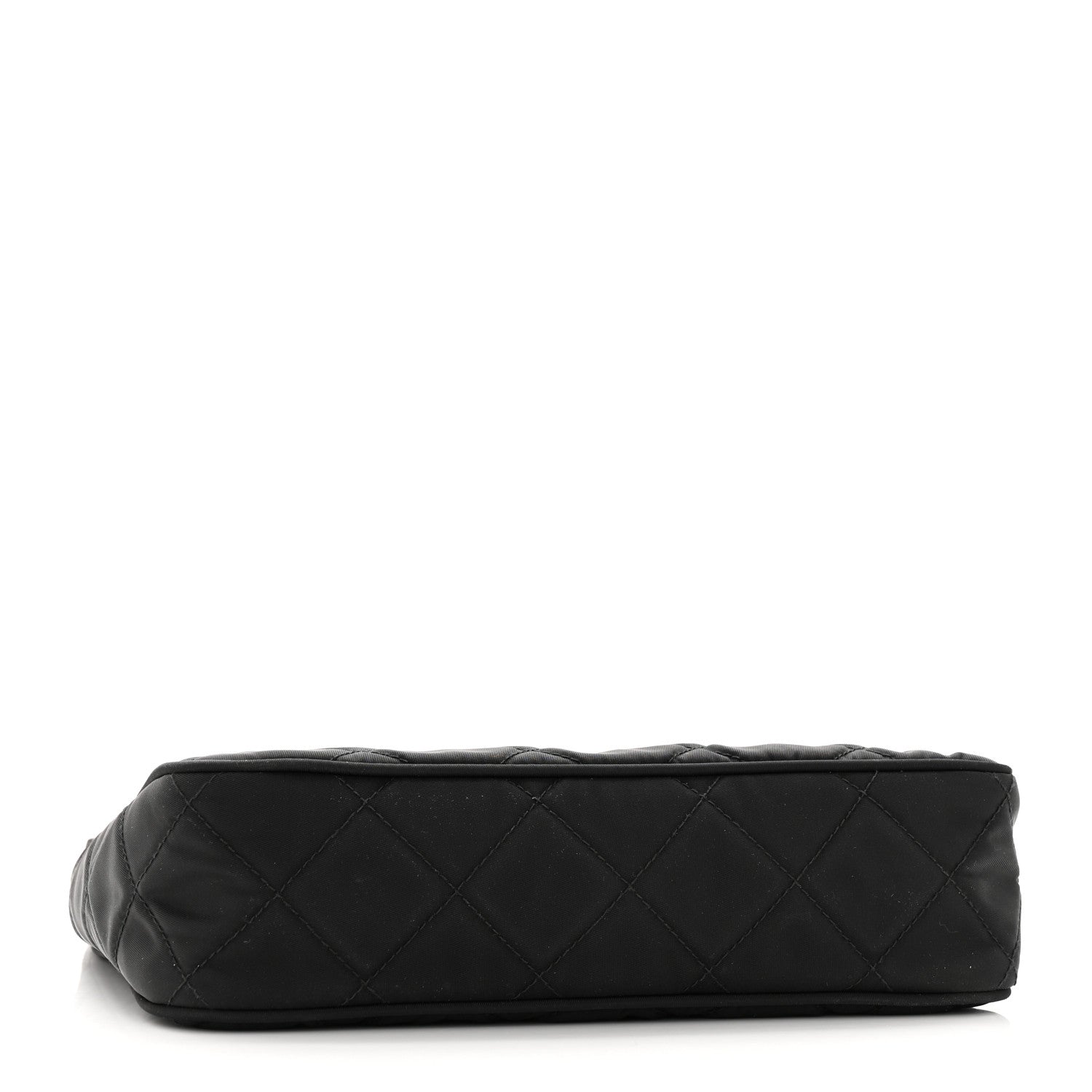 Prada Tessuto Nylon Stitched Shoulder Bag Black 4 of 13