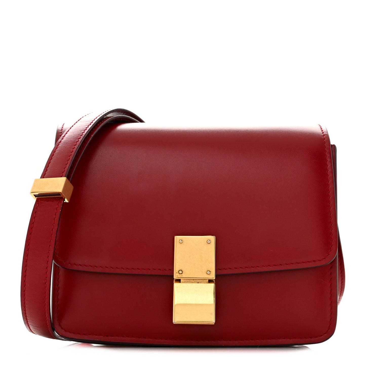 Smooth Calfskin Small Classic Box Flap Bag Red