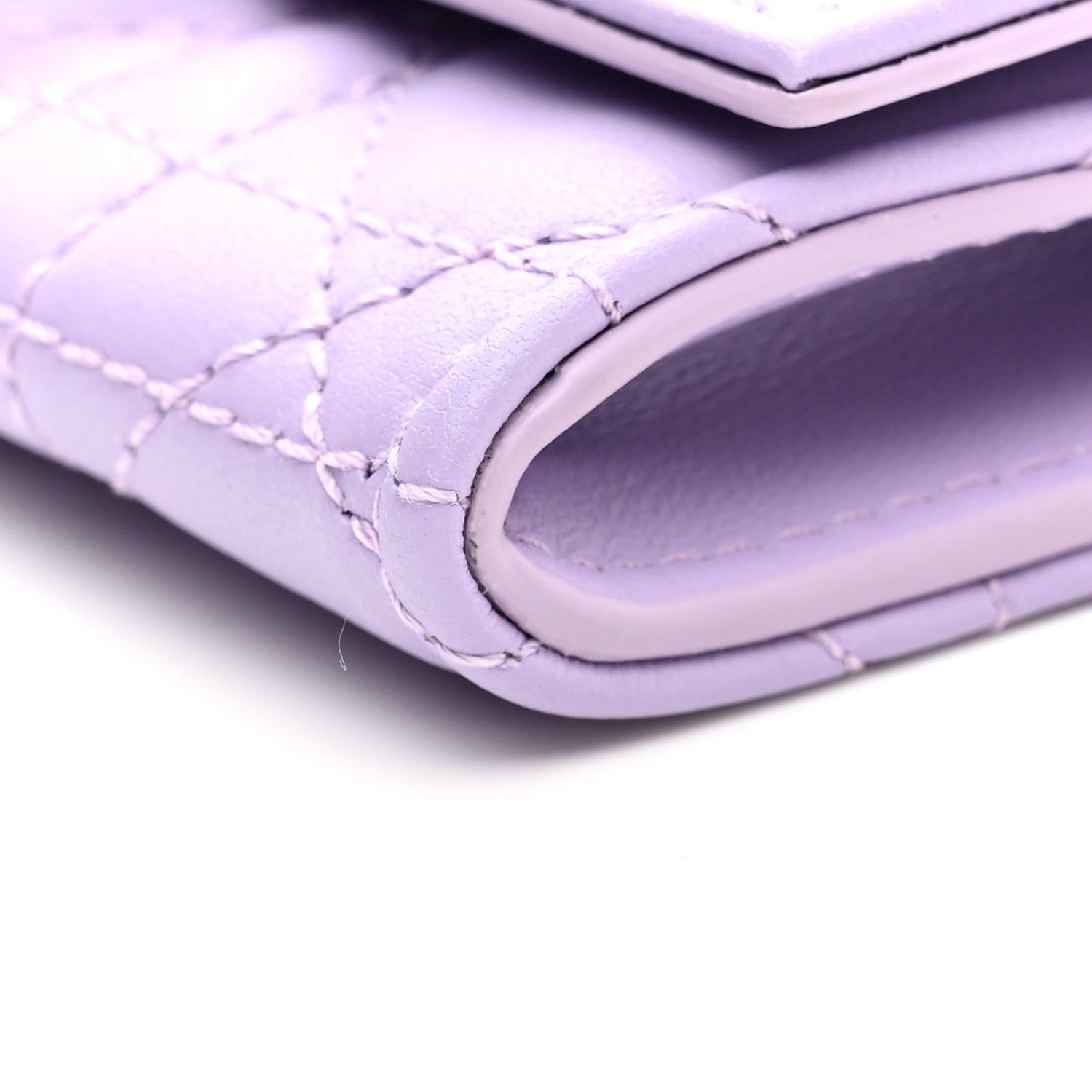 Christian Dior Lambskin Cannage Miss Dior Glycine Wallet Purple