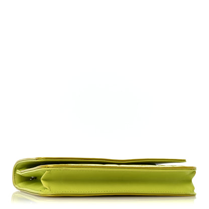 Chanel Patent Camellia Embossed Wallet on Chain WOC Green 4 of 14