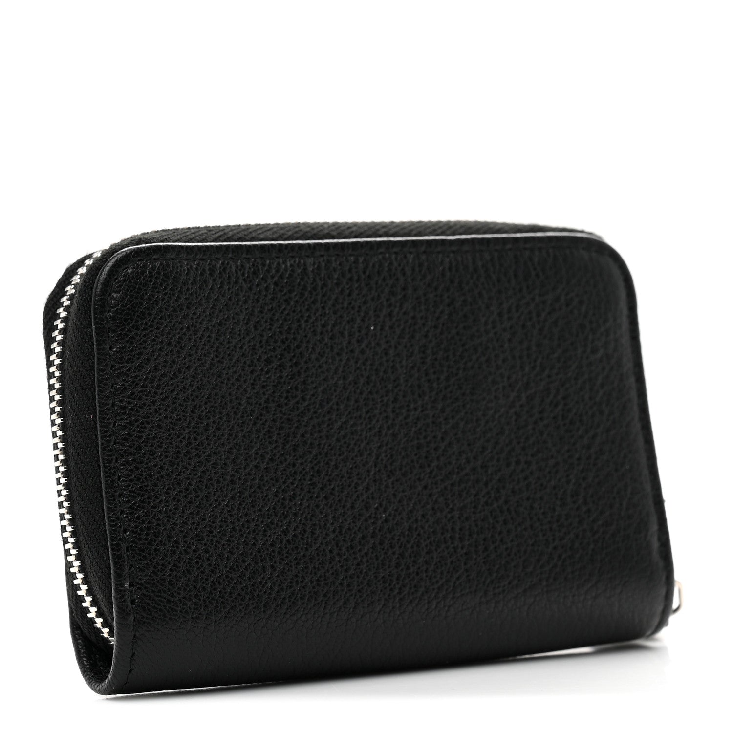Chanel Goatskin Camellia Zip Coin Purse Black 3 of 7