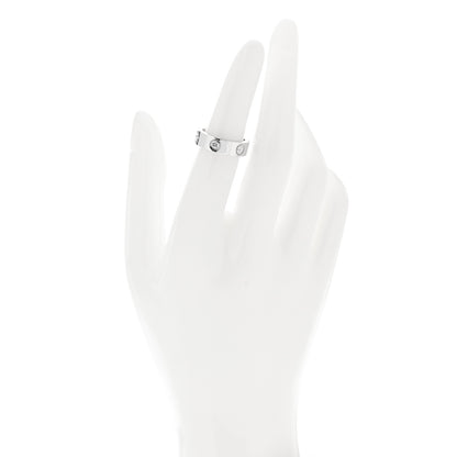 Cartier 18K White Gold 3 Diamond 5.5mm LOVE Ring 49 5 2 of 7