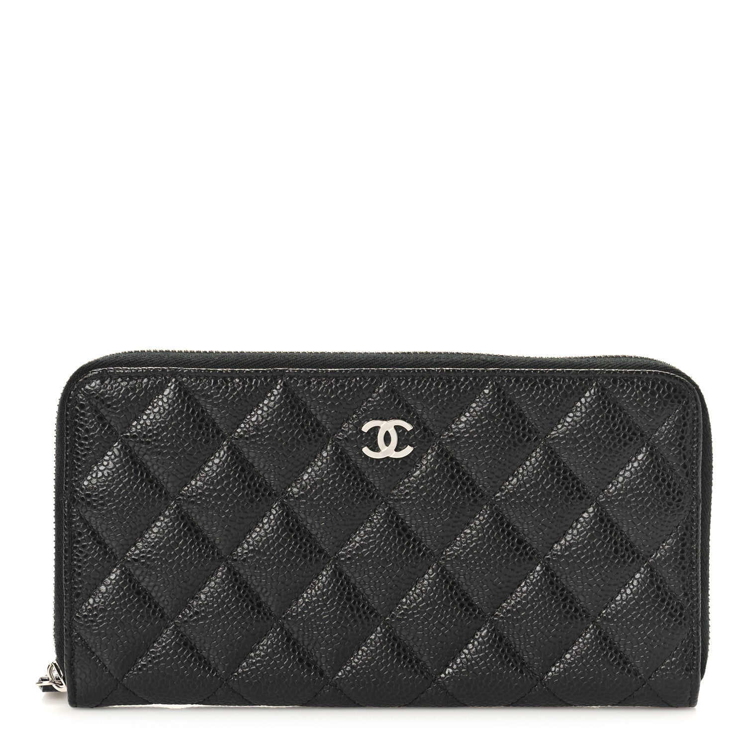 Chanel Caviar Quilted Large Gusset Zip Around Wallet Black 1 of 10