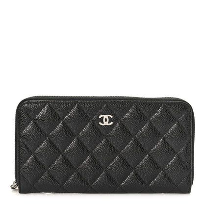 Chanel Caviar Quilted Large Gusset Zip Around Wallet Black 1 of 10