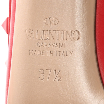 Valentino Garavani Calfskin Lacquered Monochrome Rockstud Ankle Strap 100mm Pumps 37.5 Rosso Valentino 7 of 10