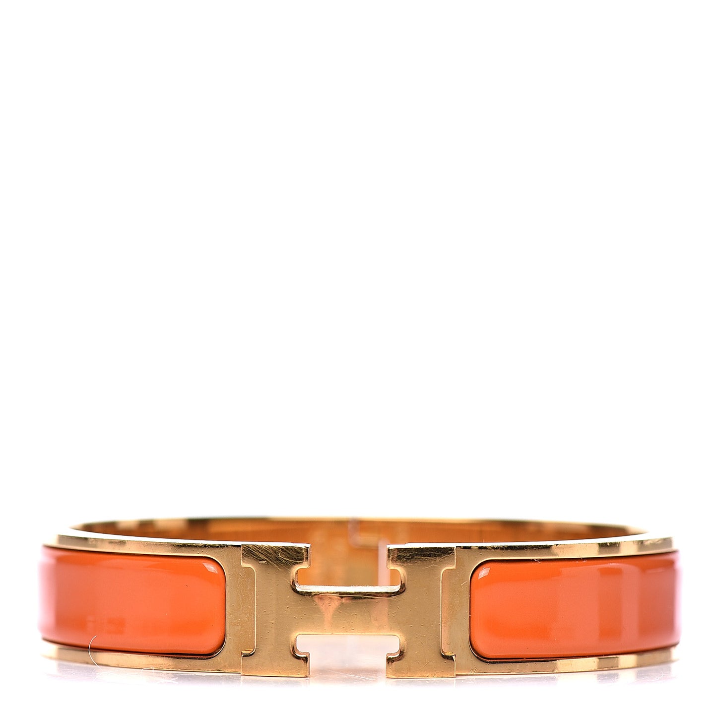 Enamel Narrow Clic Clac H Bracelet PM Orange