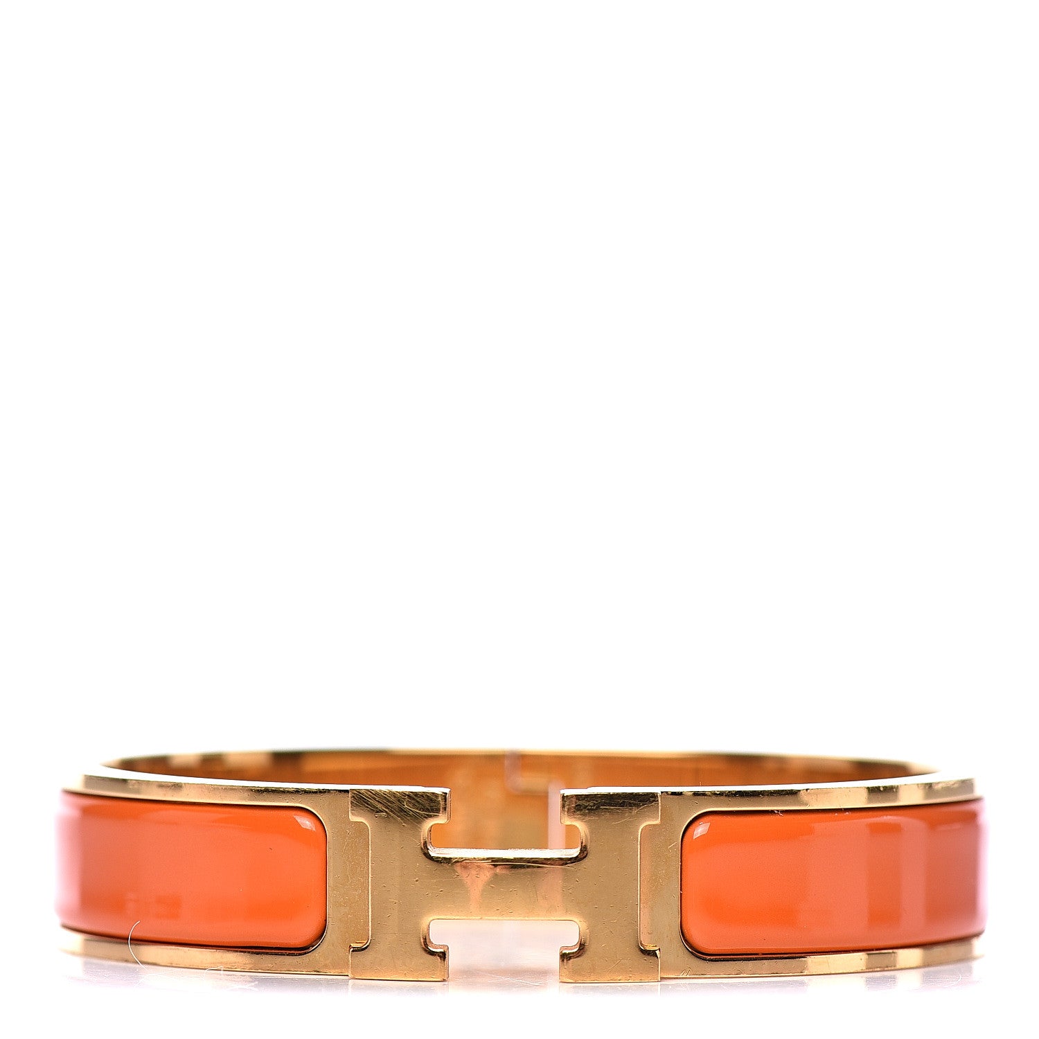 Hermes Enamel Narrow Clic Clac H Bracelet PM Orange 1 of 4