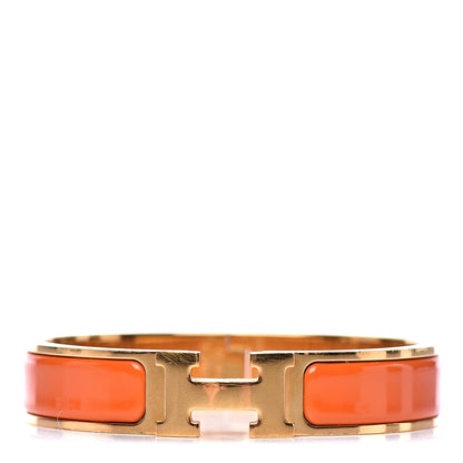 Hermes Enamel Narrow Clic Clac H Bracelet PM Orange 1 of 4