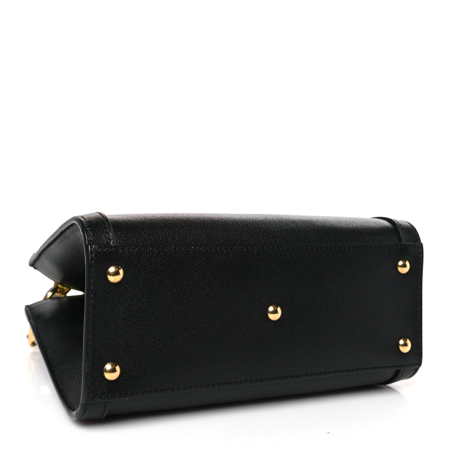 Gucci Wonka Grain Calfskin Mini Diana Tote Bag Black Yellow Fluo 4 of 9