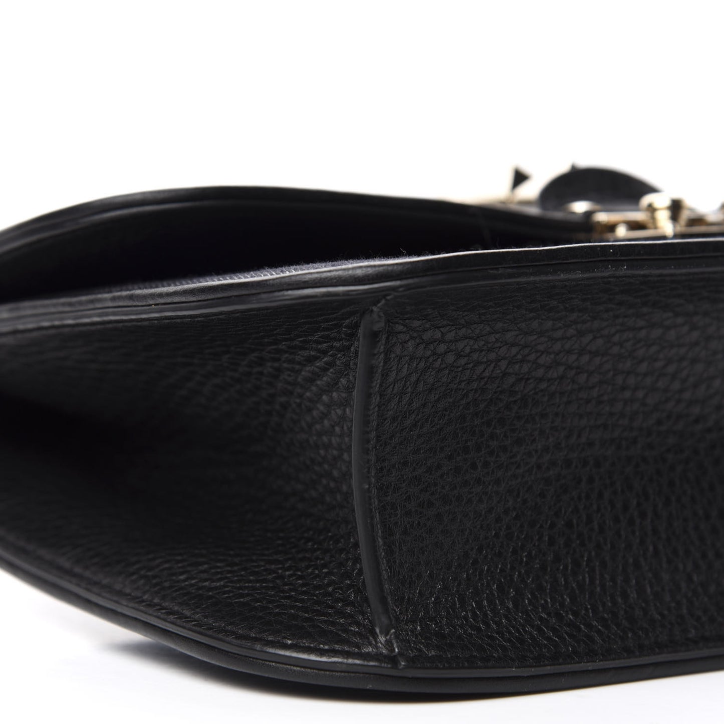 Denim Medium Glam Lock Rockstud Flap Deep Denim