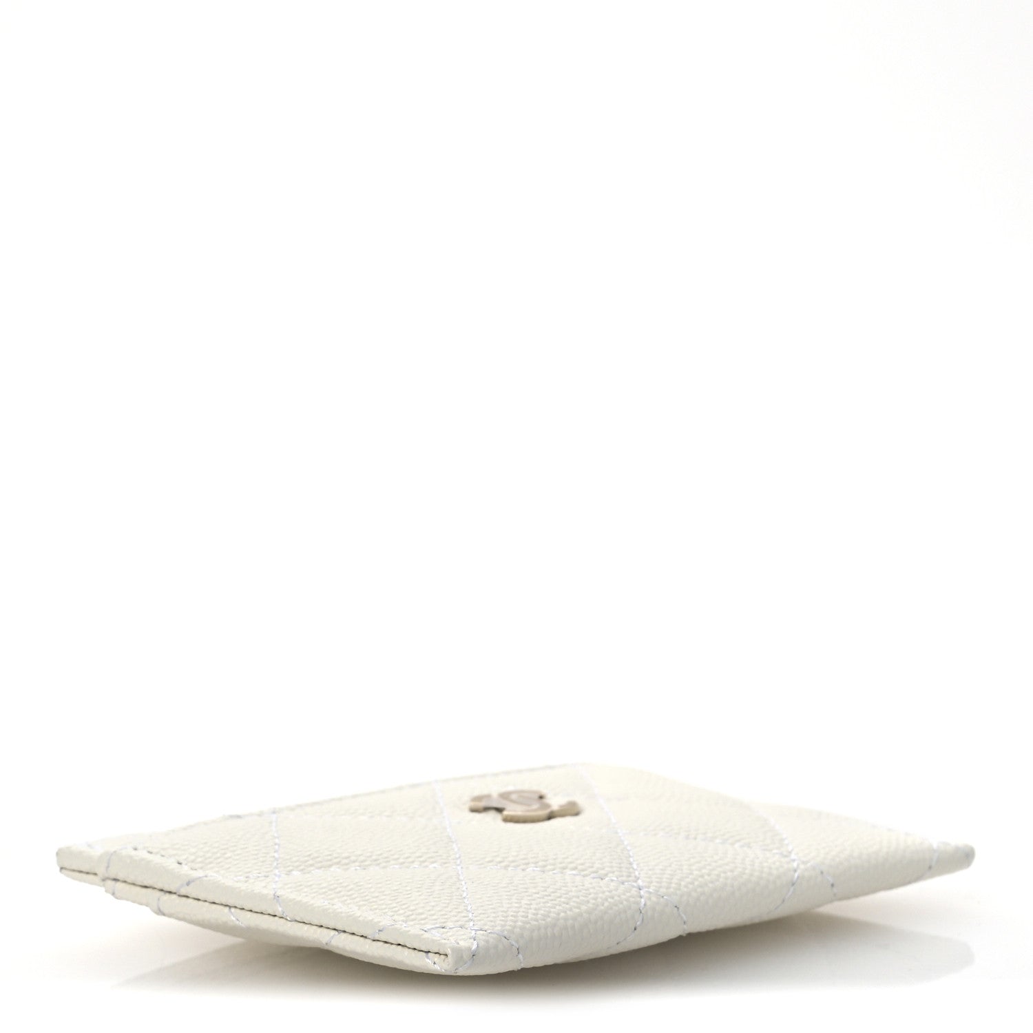 Chanel Caviar Quilted Card Holder White 4 of 10