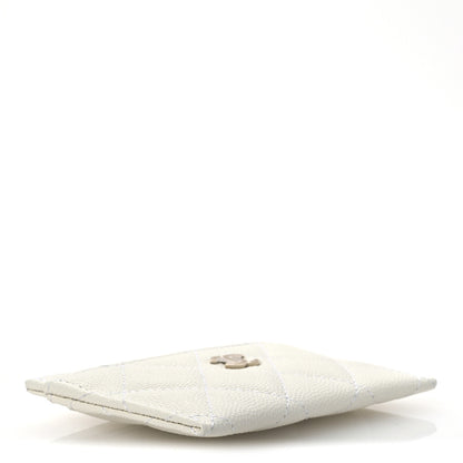 Chanel Caviar Quilted Card Holder White 4 of 10
