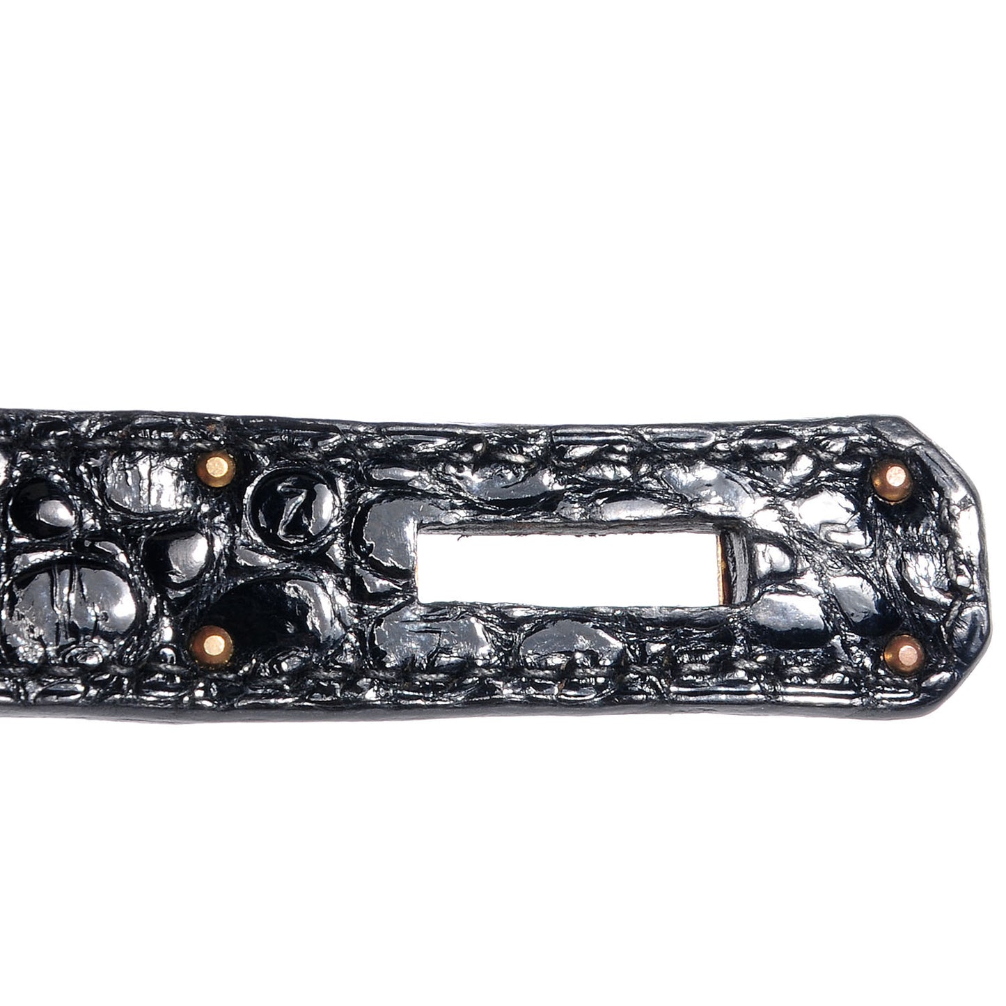 Shiny Porosus Crocodile Kelly Sellier 32 Black