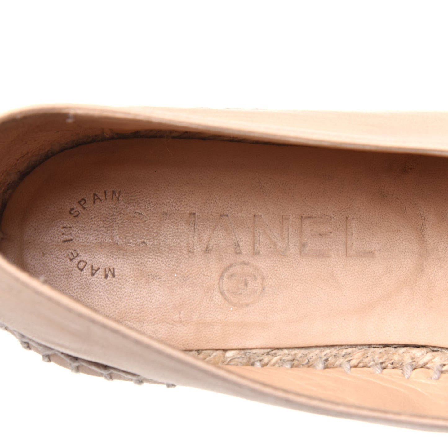 Lambskin CC Espadrilles 39 Beige Black