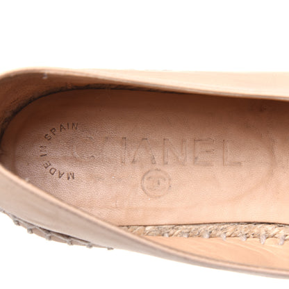 Chanel Lambskin CC Espadrilles 39 Beige Black 7 of 15