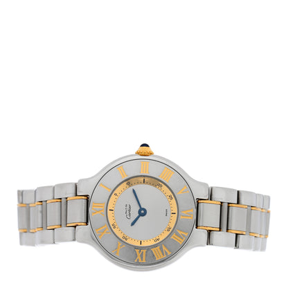 Cartier Stainless Steel 18K Yellow Gold 28mm Must de 21 Quartz Watch 2 of 4