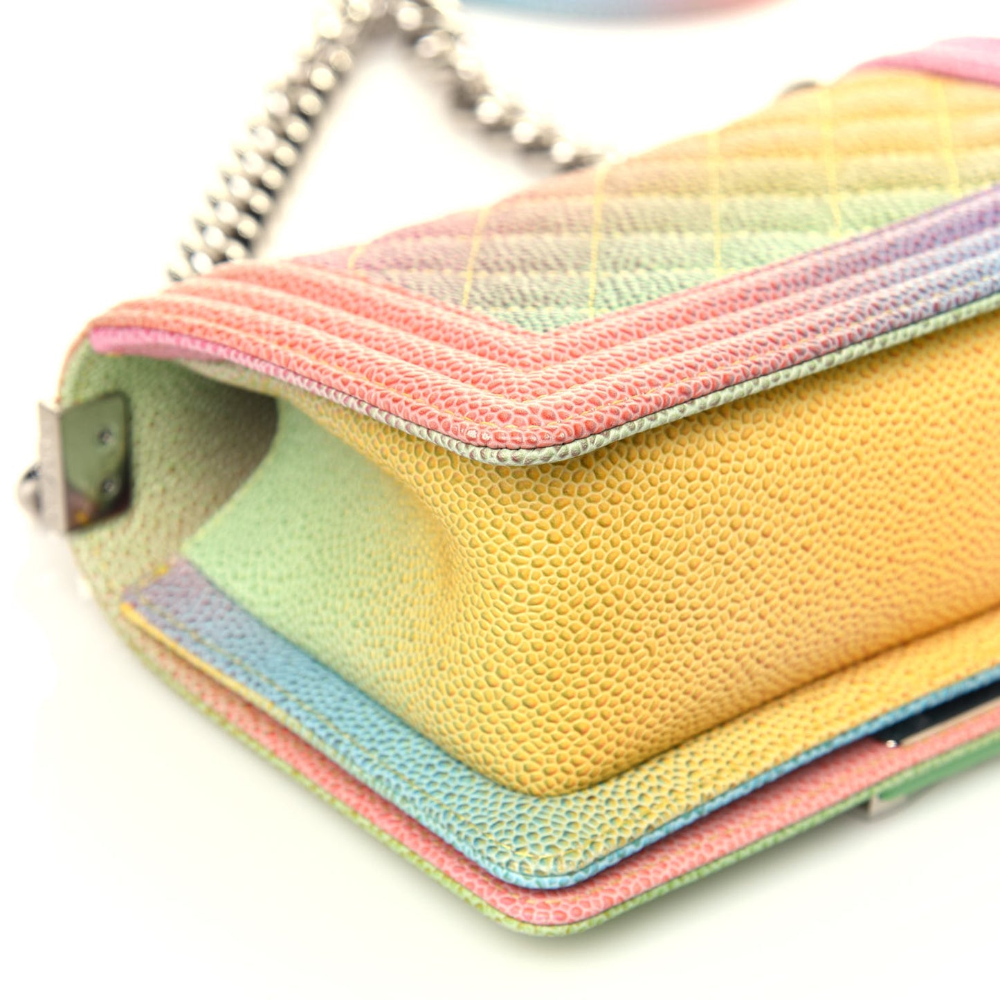 Caviar Quilted Small Cuba Rainbow Boy Flap Multicolor