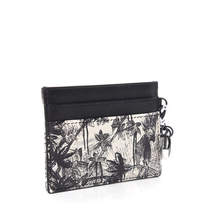 Christian Dior Calfskin Toile de Jouy Carnivora Card Holder Black White 2 of 7