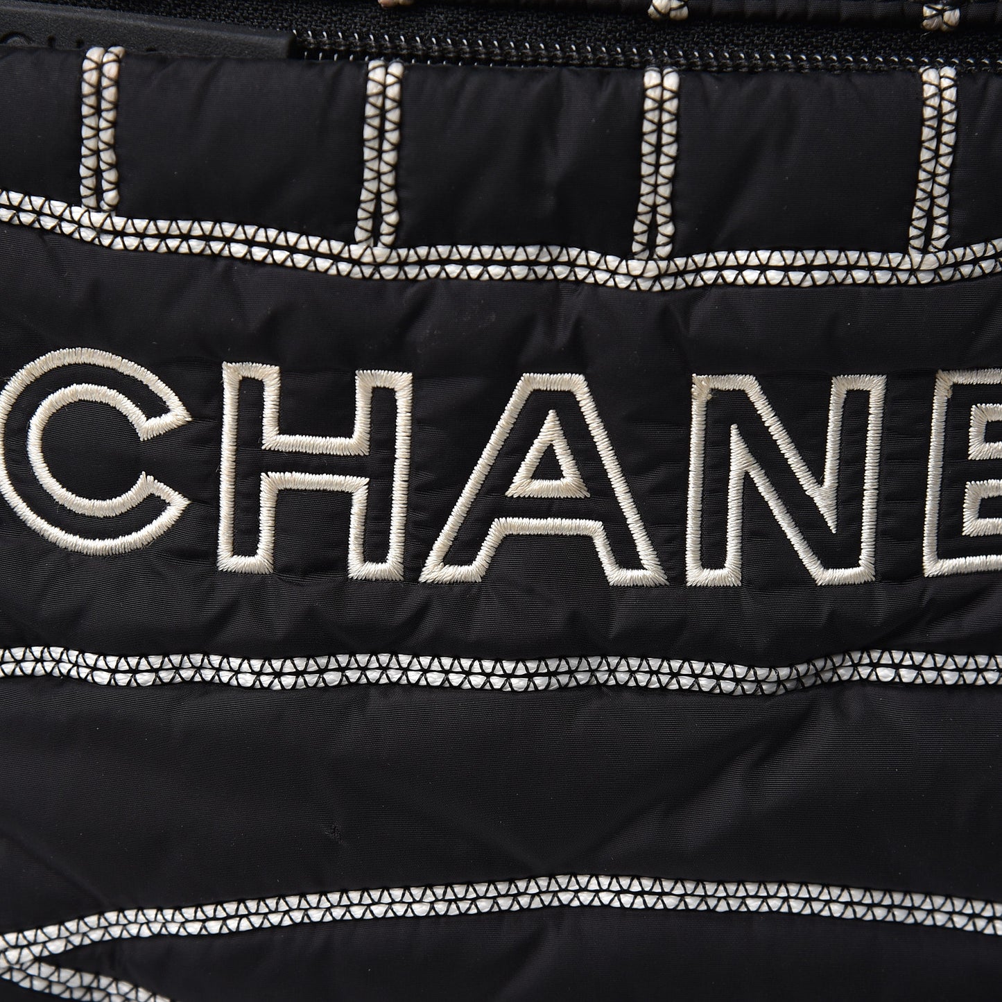 Nylon Embroidered CC Backpack White Black