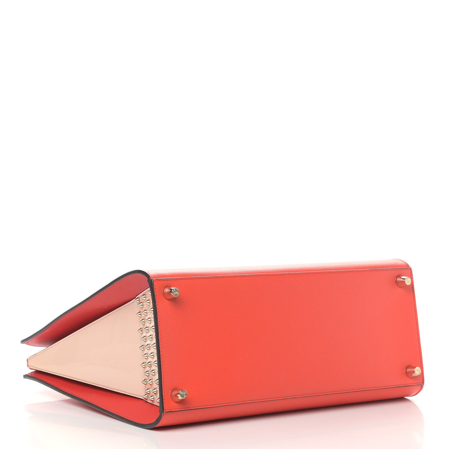 Calfskin Patent Studded Large Paloma Capucine