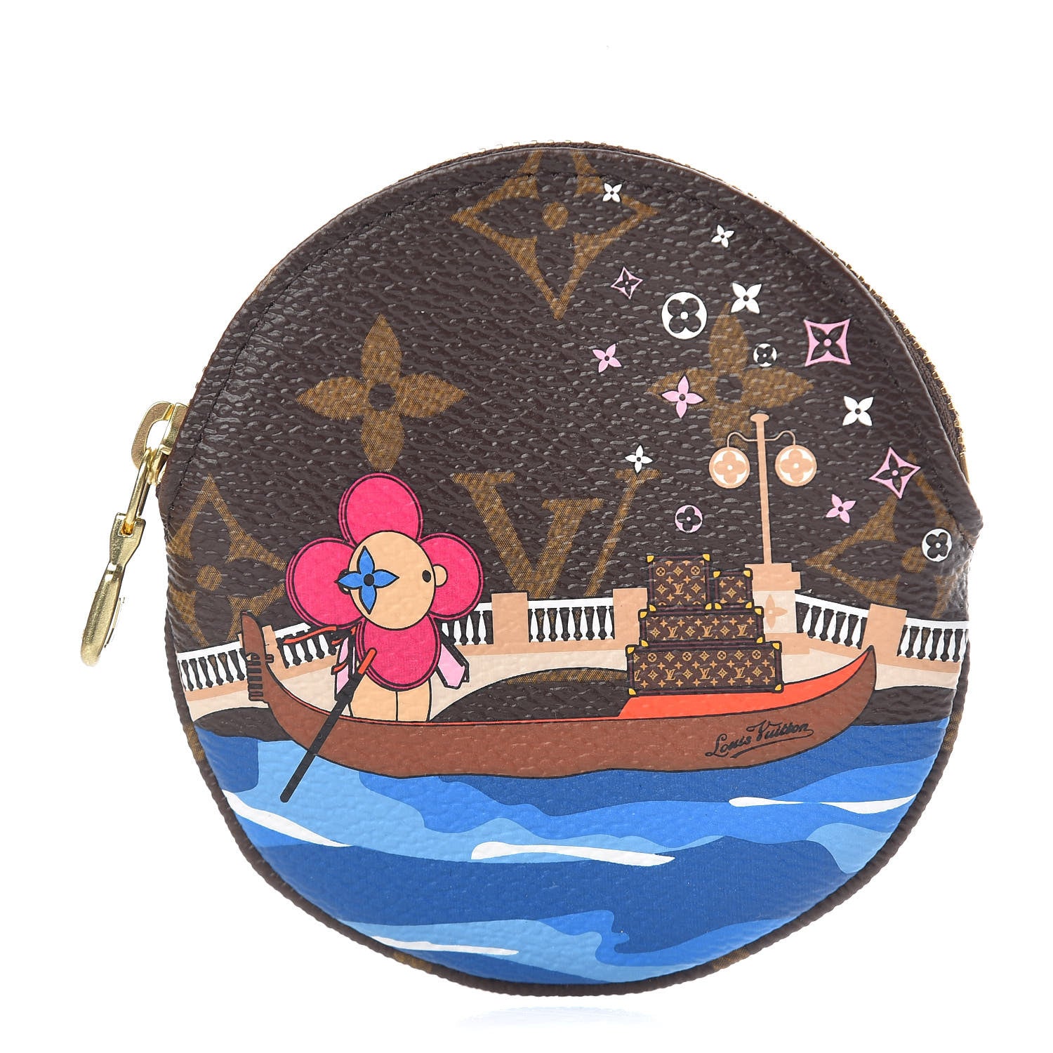Louis Vuitton Monogram 2019 Christmas Animation Round Coin Purse Blue 1 of 8