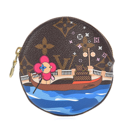 Louis Vuitton Monogram 2019 Christmas Animation Round Coin Purse Blue 1 of 8