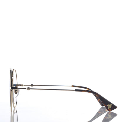 Gucci Round Frame Sylvie Web Sunglasses GG0105S Gold 3 of 9