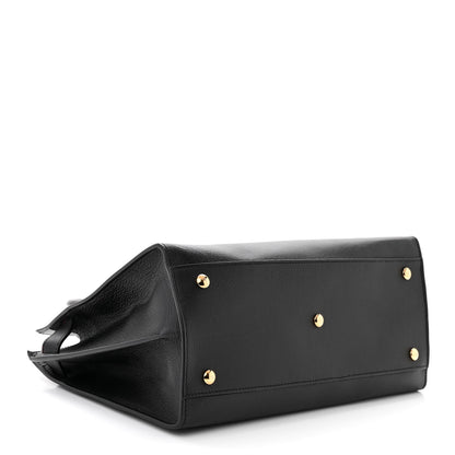 Versace Grained Calfskin Large Virtus Top Handle Shoulder Bag Black 4 of 12