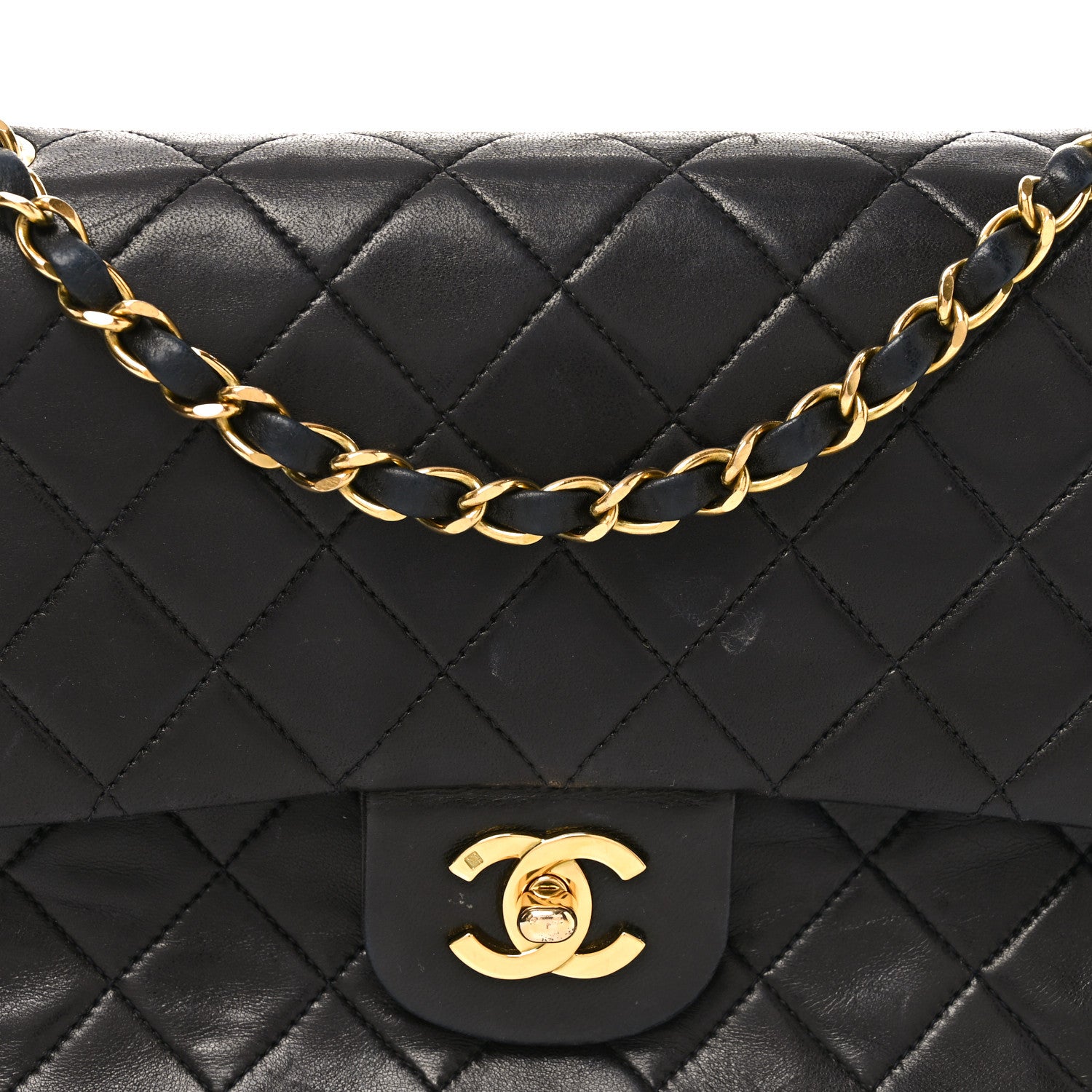 Chanel Lambskin Quilted Medium Double Flap Black 9 of 12