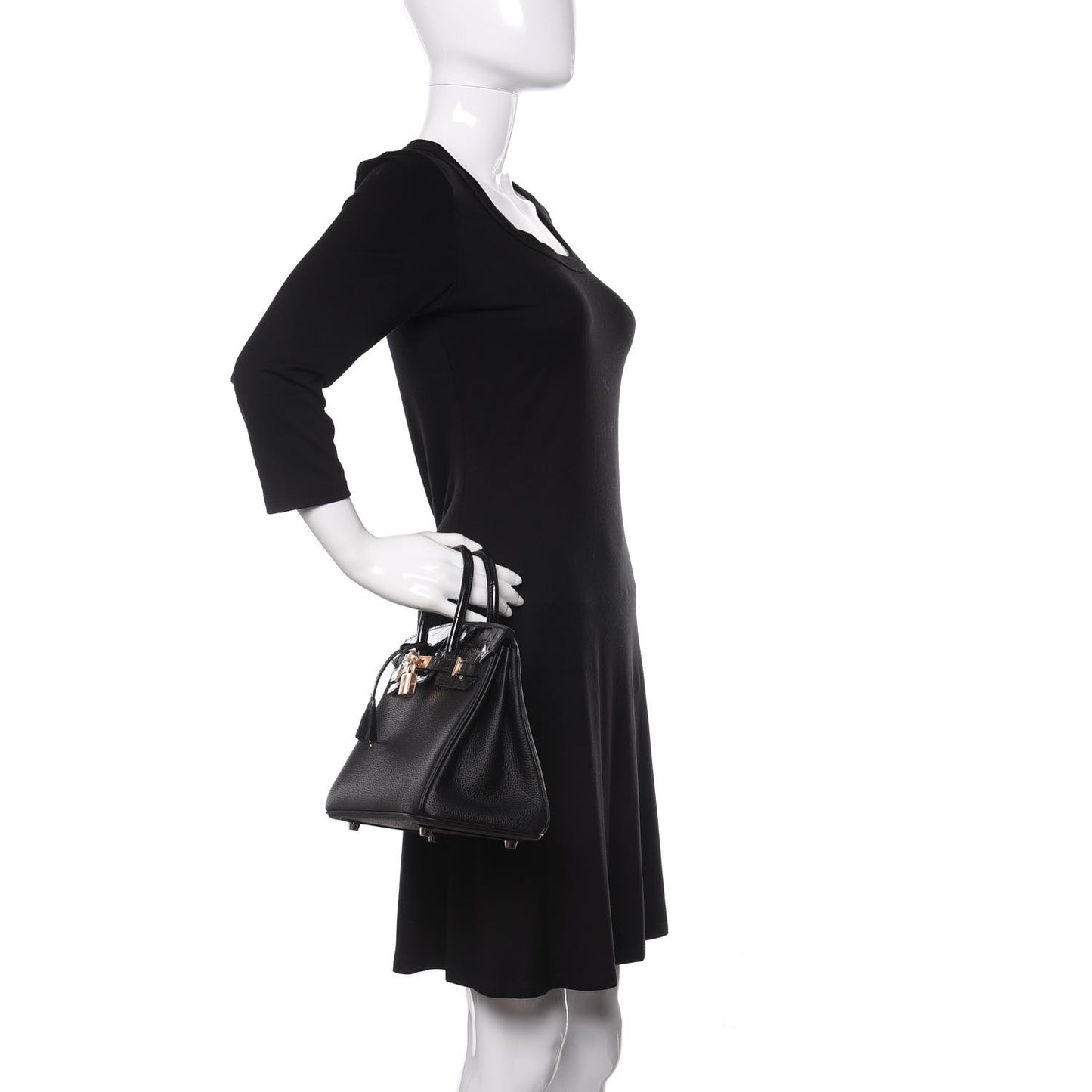 Togo Shiny Niloticus Crocodile Birkin Touch 25 Black