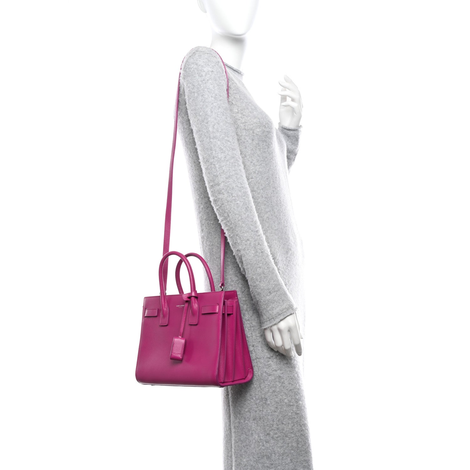 Saint Laurent Calfskin Baby Sac De Jour Fuchsia 2 of 9