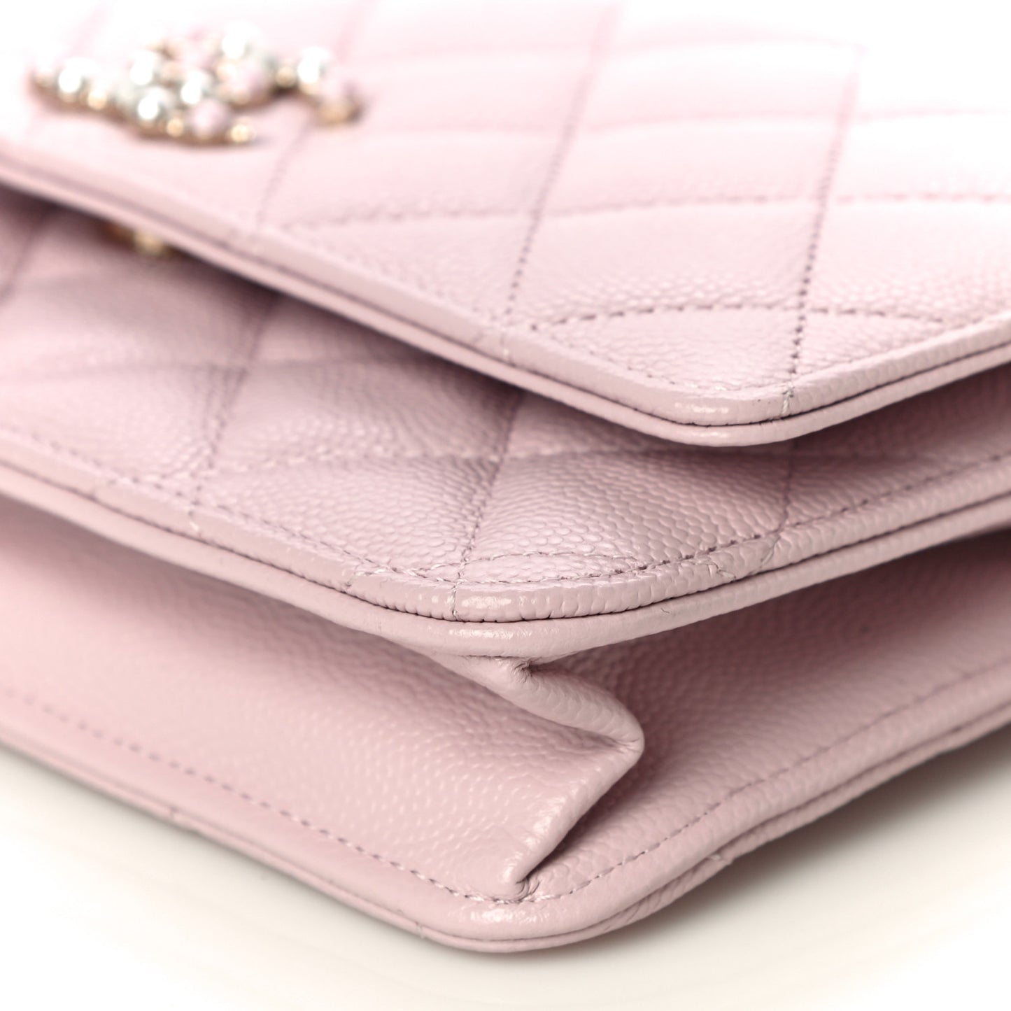 Caviar Quilted Coco Candy Wallet On Chain WOC Light Pink