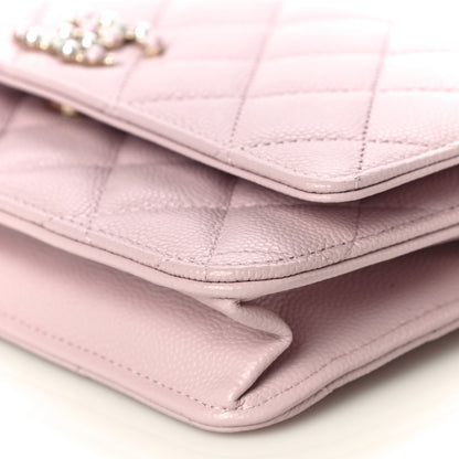 Chanel Caviar Quilted Coco Candy Wallet On Chain WOC Light Pink 11 of 12