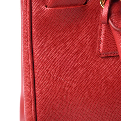 Prada Saffiano Small Galleria Double Zip Tote Fuoco 10 of 13