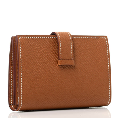 Hermes Epsom Bearn Card Holder Wallet Gold 2 of 3