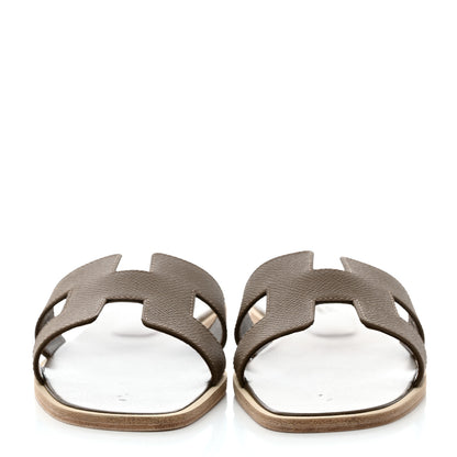Hermes Epsom Oran Sandals 38 Etoupe 2 of 9