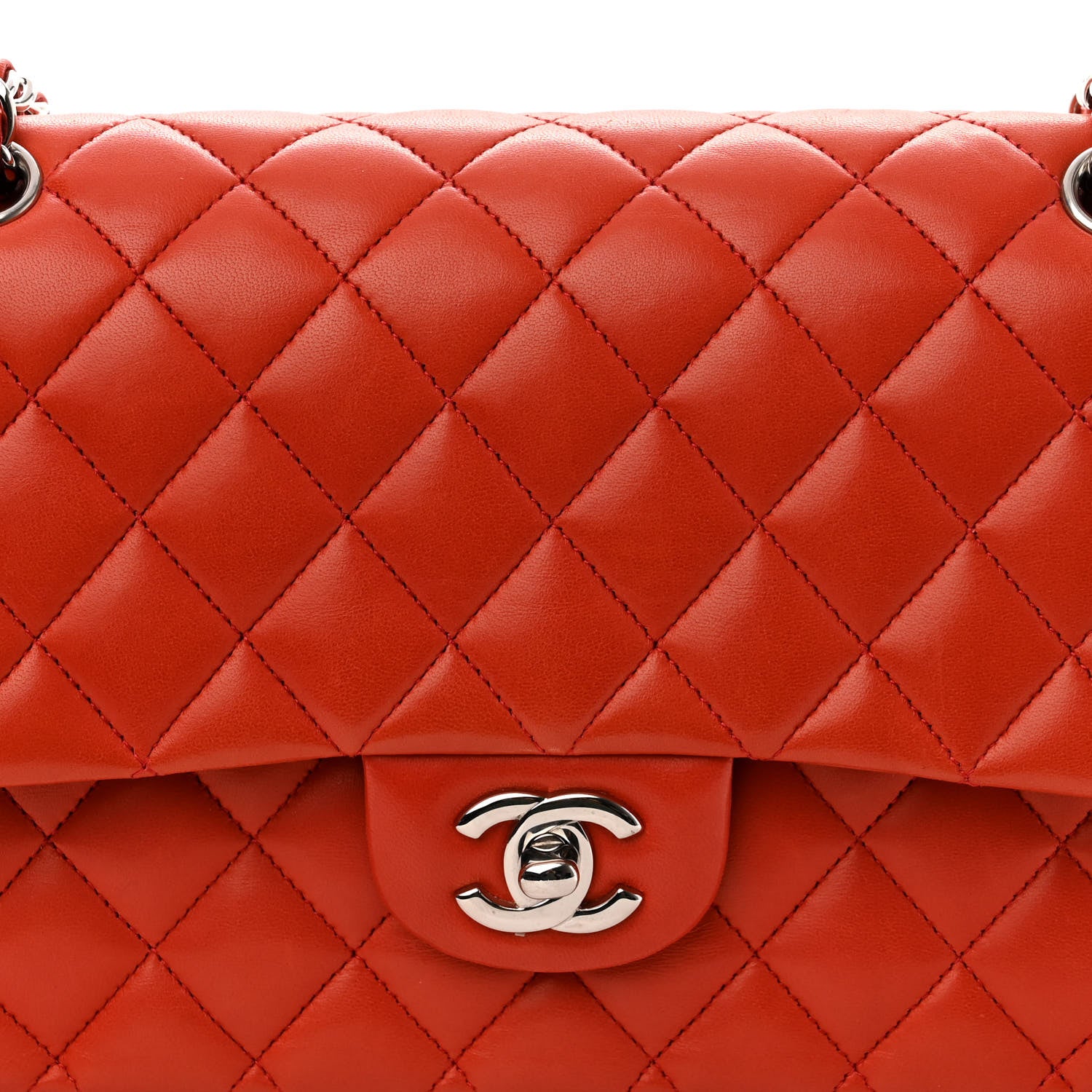Chanel Lambskin Quilted Medium Double Flap Red 8 of 14