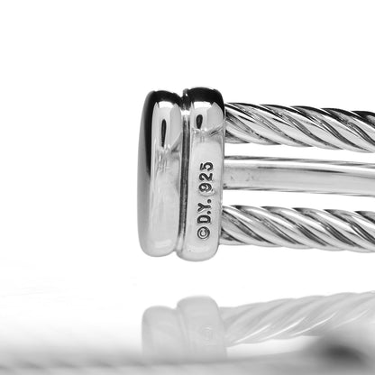 David Yurman Sterling Silver Diamond 7mm Crossover X Bracelet 4 of 4