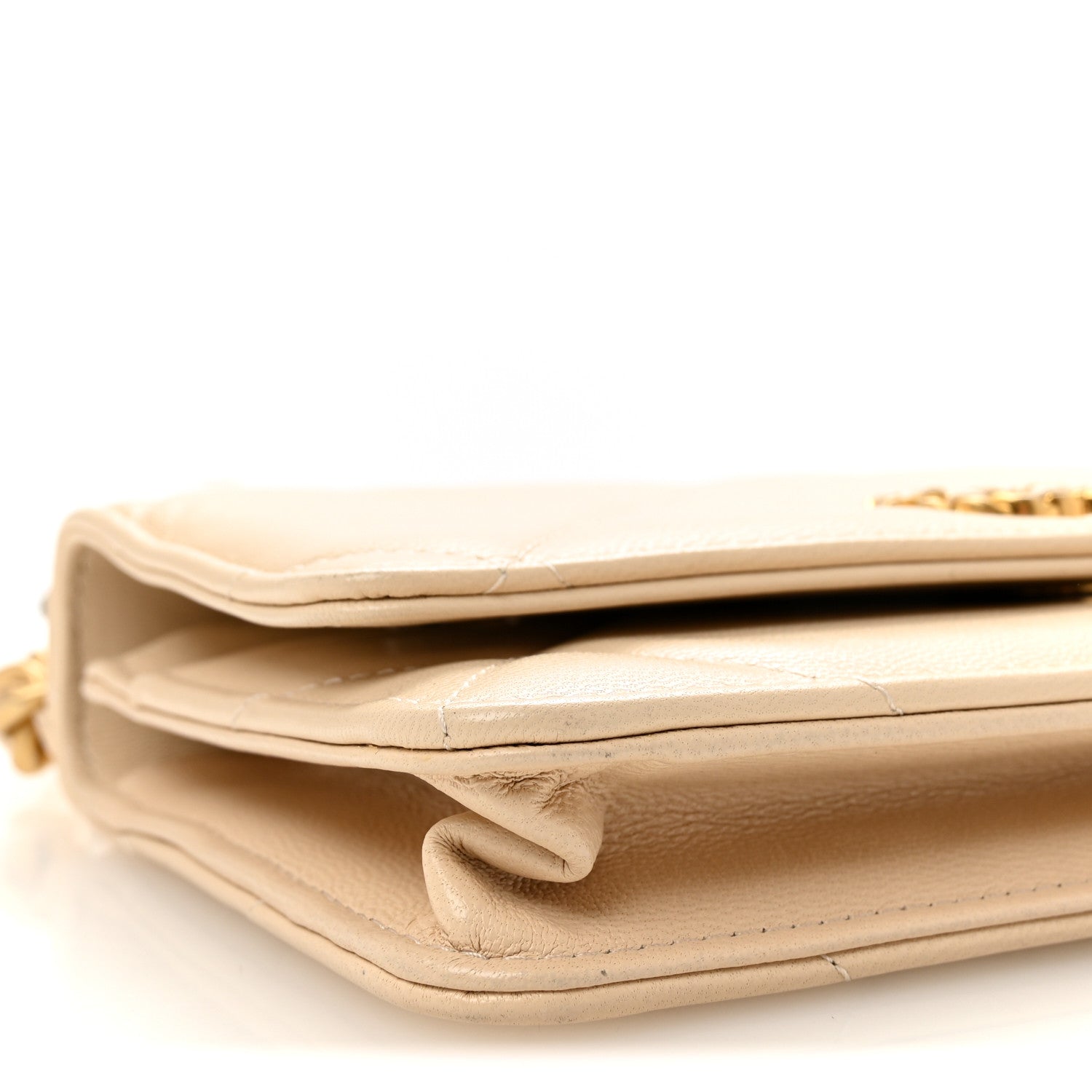 Chanel Lambskin Quilted Chanel 19 Wallet On Chain WOC Beige 10 of 11