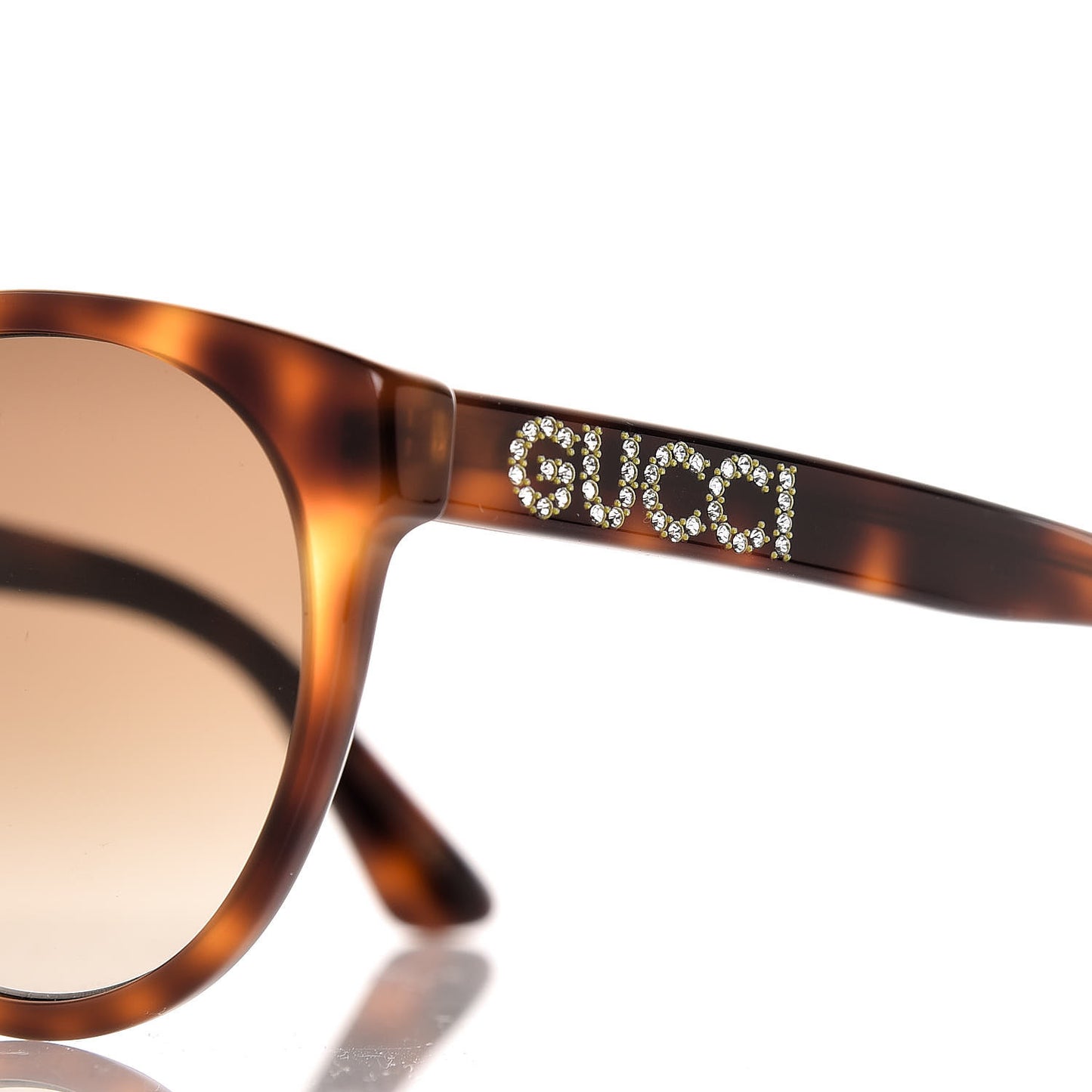 Round Frame Crystal Sunglasses GG 0419S Tortoiseshell
