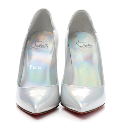 Christian Louboutin Metallic Patent Psychic Hot Chick 100 Pumps 35 White 2 of 7
