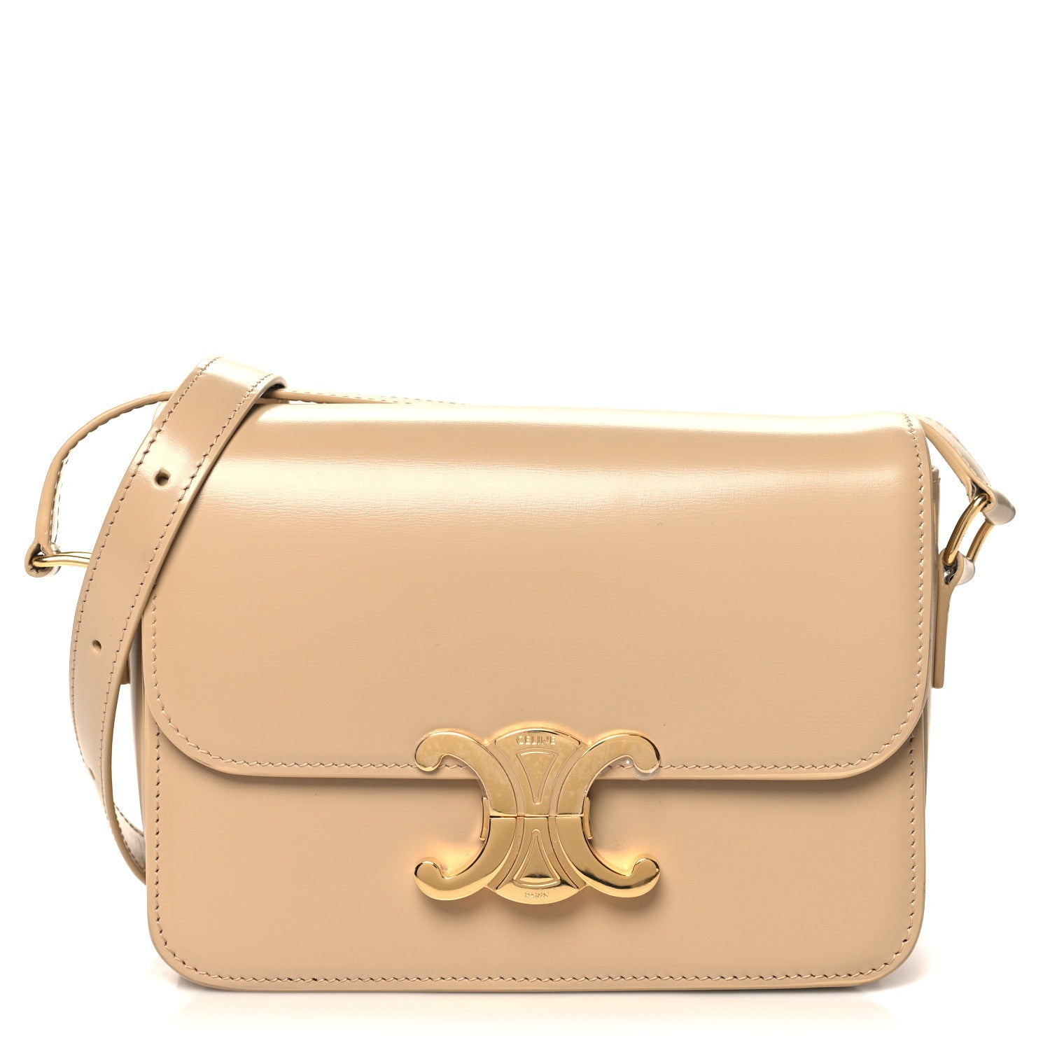 Celine Shiny Calfskin Teen Triomphe Nude 1 of 13