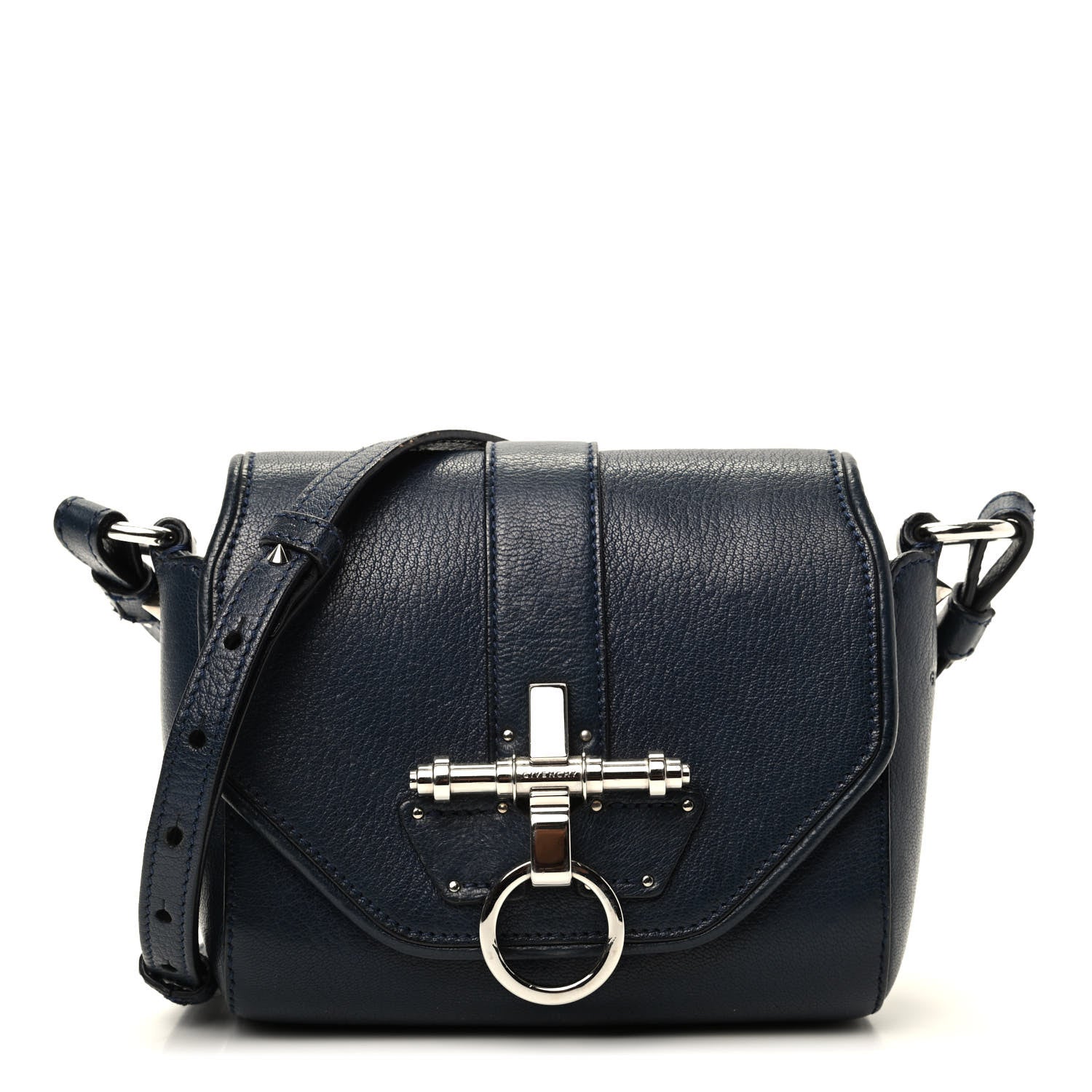 Givenchy Sugar Goatskin Obsedia Shoulder Bag Navy 1 of 9