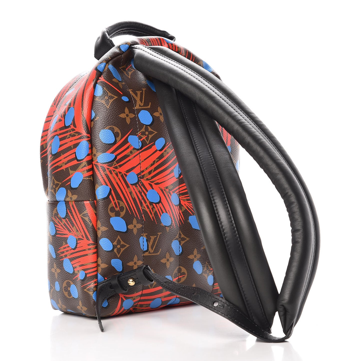 Monogram Jungle Dots Palm Springs Backpack PM Coquelicot Denim