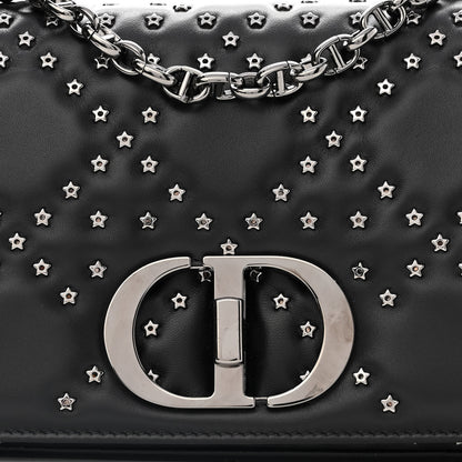 Christian Dior Calfskin Lucky Star Macrocannage Medium Caro Bag Black 8 of 10