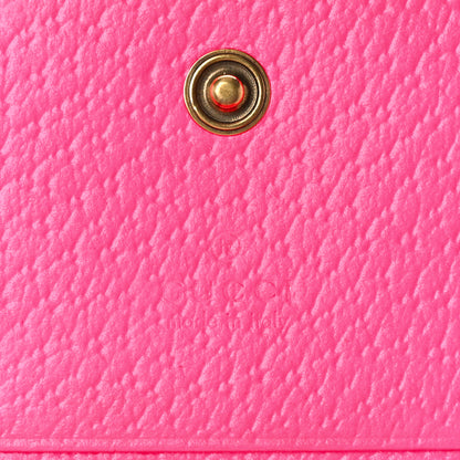 Gucci Calfskin Flora Print Zumi Card Case Fuxia Fluo 6 of 8