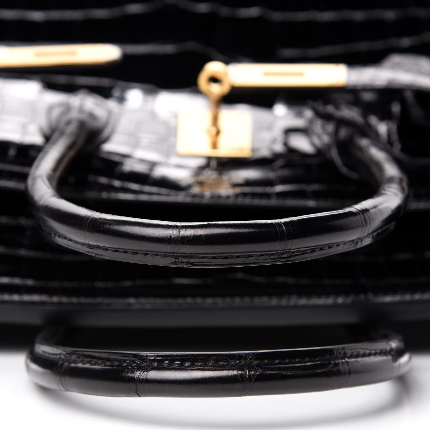 Hermes Shiny Porosus Crocodile Birkin 35 Black 12 of 34