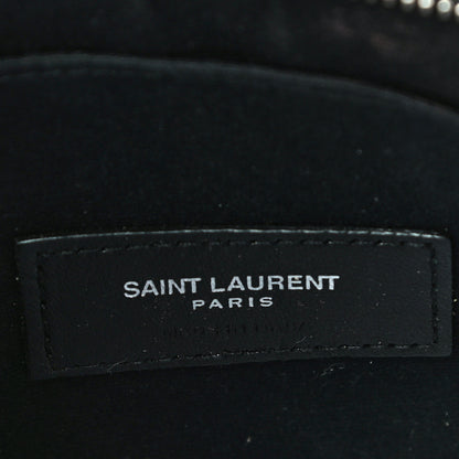 Saint Laurent Patent Grain De Poudre Matelasse Chevron Monogram Bill Pouch Neon Yellow 7 of 13