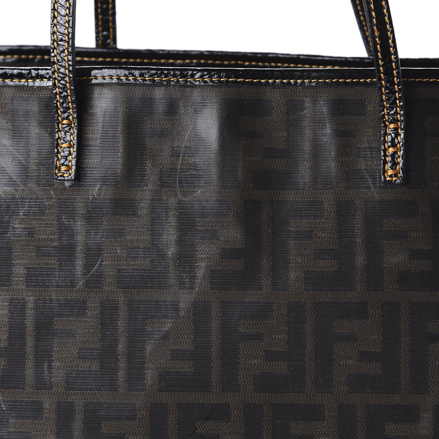 Fendi Zucca Spalmati Matrioska Small Roll Tote Tobacco Black 9 of 9