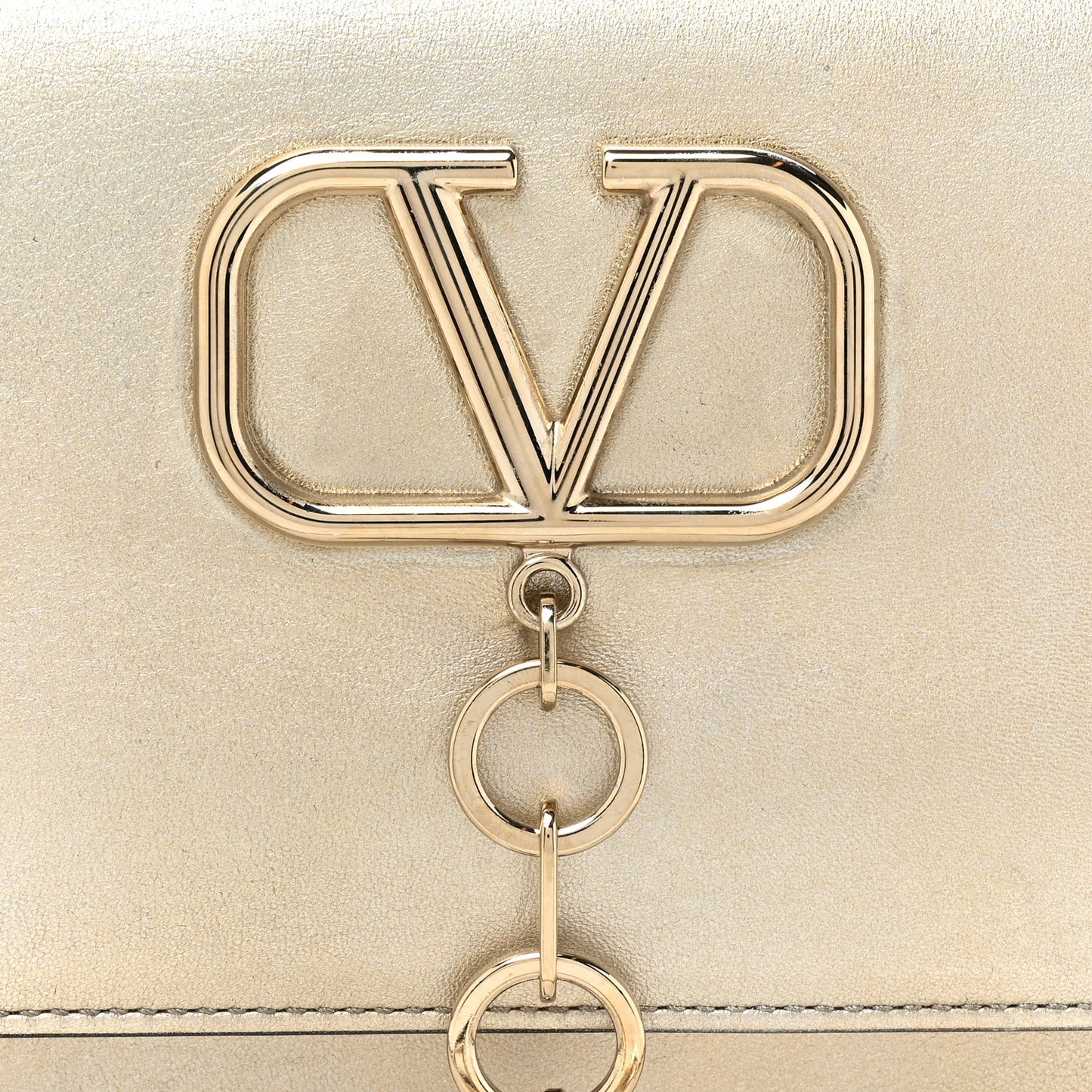 VALENTINO GARAVANI Metallic Nappa Small VCase Bag Platinum